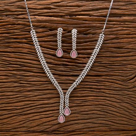 Cz Classic Necklace With Rhodium Plating