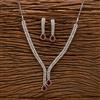 Cz Classic Necklace With Rhodium Plating