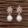 Cz Moti Earring With 2 Tone Rhodium Plating
