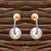 Cz Pearl Earring With 2 Tone Rhodium Plating