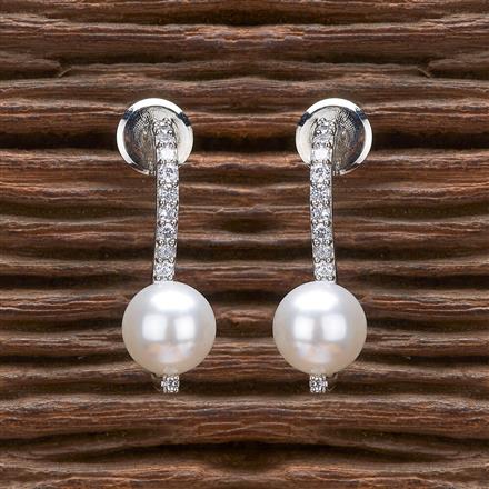 Cz Moti Earring With Black Rhodium Rose Gold Plating