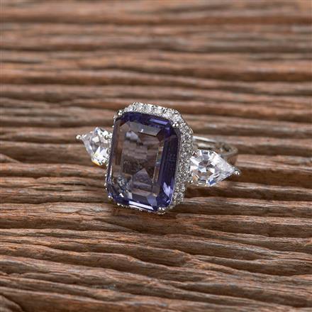 Cz Adjustable Ring With Rhodium Plating