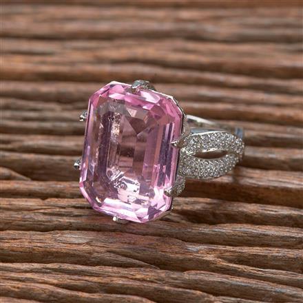 Cz Classic Ring With Rhodium Plating