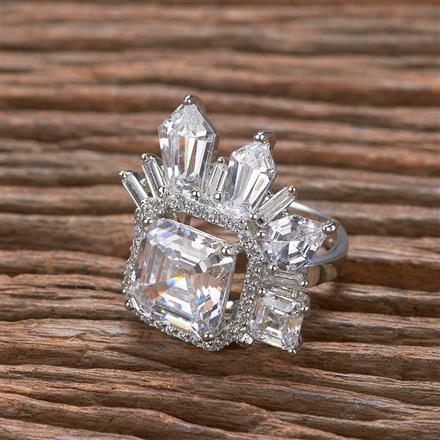 Buy Cz Classic Ring With Rhodium Plating 431705 Kanhai Jewels