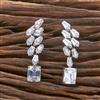 Cz Classic Earring With Rhodium Plating