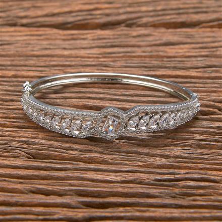 Cz Classic Kada With Black Rose Rhodium 2 Tone Plating