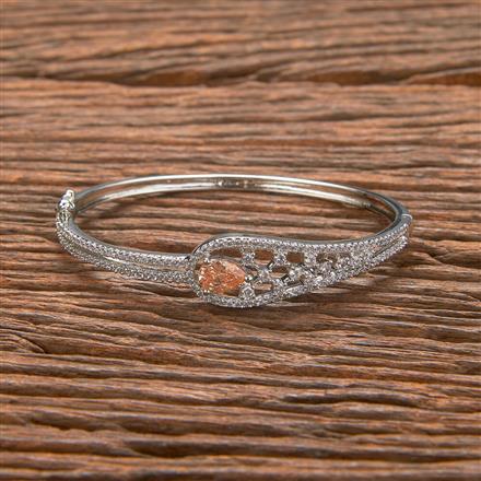 Cz Classic Kada With Rhodium Plating