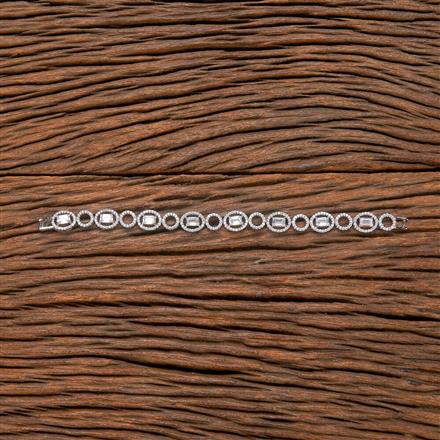 Cz Classic Bracelet With 2 Tone Rhodium Plating