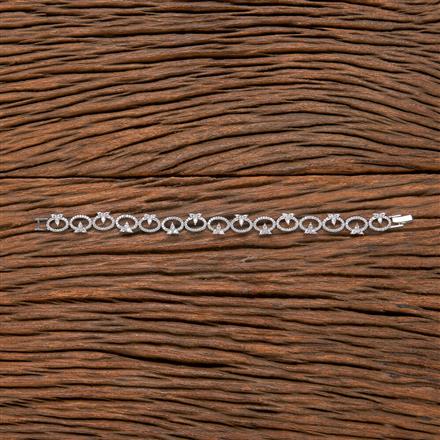 Cz Classic Bracelet With 2 Tone Rhodium Plating