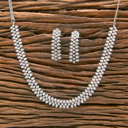 Cz Classic Necklace With Black Rose Rhodium 2 Tone Plating