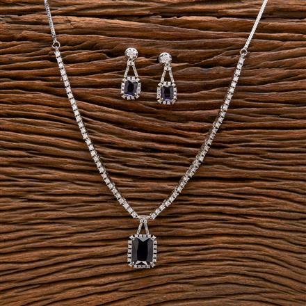 Cz Classic Necklace With Rhodium Plating