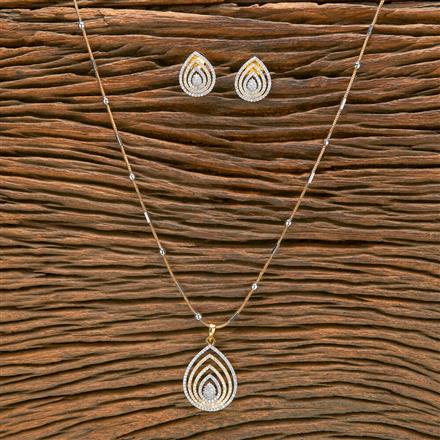 Cz Classic Pendant Set With 2 Tone Plating