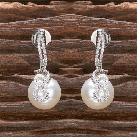 Cz Pearl Tops With 2 Tone Rhodium Plating