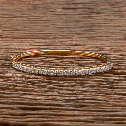 Cz Delicate Kada With Rhodium 2 Tone Plating