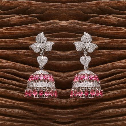 Cz Classic Jhumki With Rhodium Plating