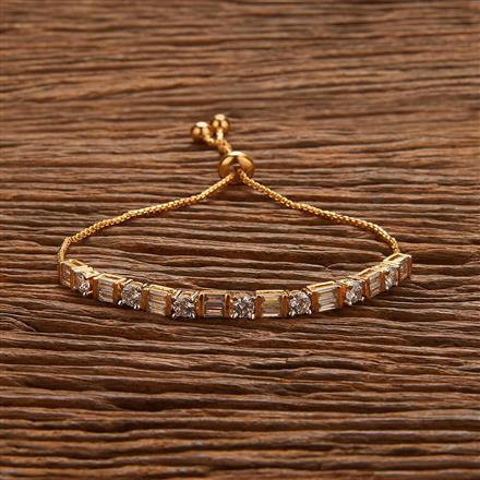 Cz Delicate Bracelet With Rhodium 2 Tone Plating