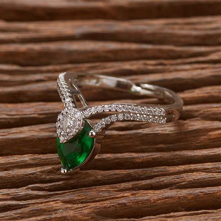 Cz Adjustable Ring With Rhodium Plating