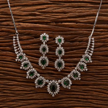 Cz Classic Necklace With Rhodium Plating