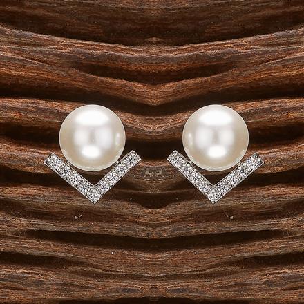 Cz Delicate Tops With Rhodium 2 Tone Plating