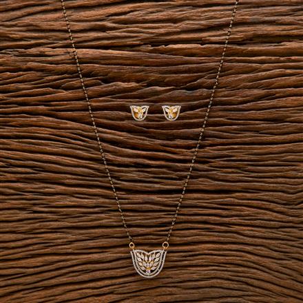 Cz Classic Mangalsutra With Rhodium 2 Tone Plating