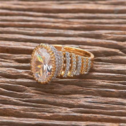 Cz Delicate Ring With 2 Tone Plating