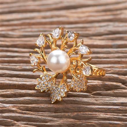 Cz Adjustable Ring With Gold Rhodium Plating