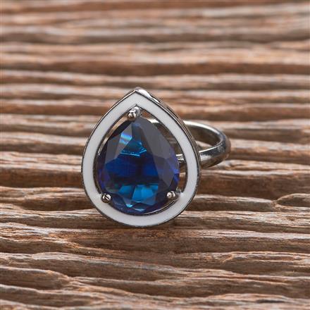 Cz Classic Ring With Black Plating