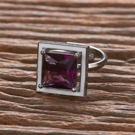 Cz Classic Ring With Black Plating