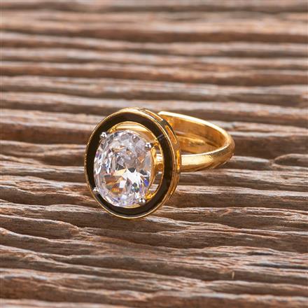Cz Classic Ring With Gold Plating