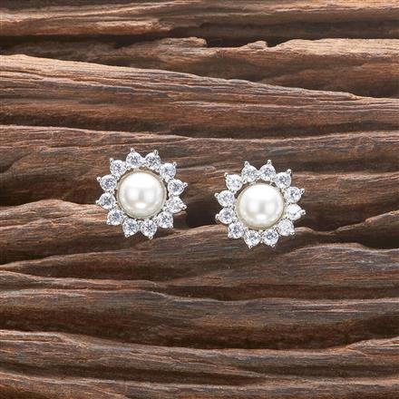 Cz Moti Tops With Rhodium 2 Tone Plating