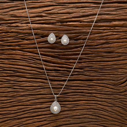 Cz Delicate Pendant Set With Rhodium Plating
