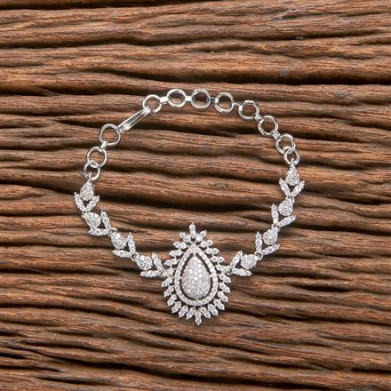 Cz Classic Bracelet With Rhodium 2 Tone Plating