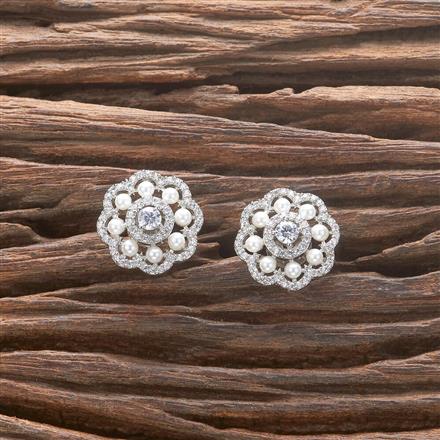Cz Moti Tops With Rhodium 2 Tone Plating