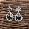 Cz Classic Earring With Rhodium Plating