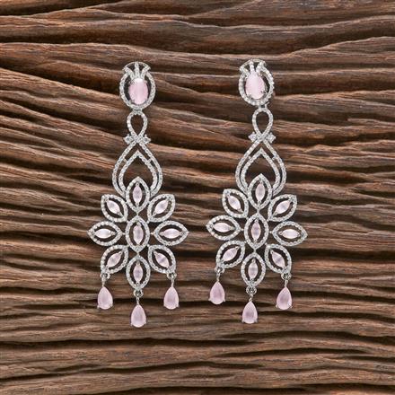 Cz Classic Earring With Rhodium Plating