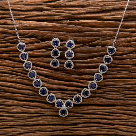 Cz Classic Necklace With Rhodium Plating