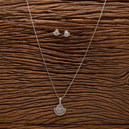 Cz Classic Pendant Set With Rhodium Plating