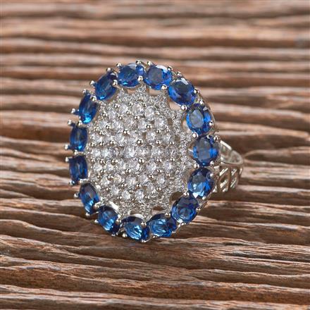 Cz Adjustable Ring With Rhodium Plating