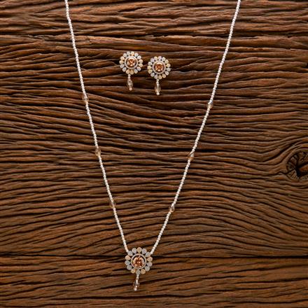 Cz Mala Pendant Set With 2 Tone Plating