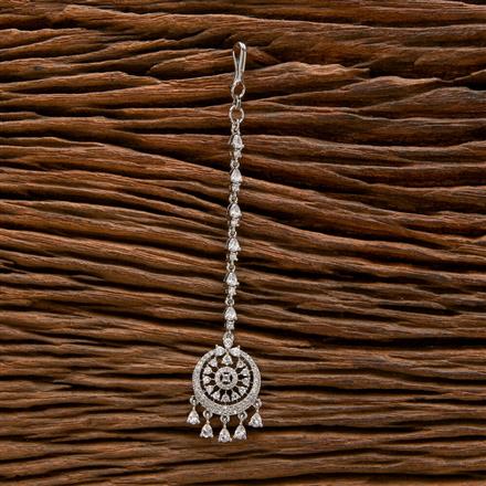 Cz Delicate Tikka With Rhodium 2 Tone Plating