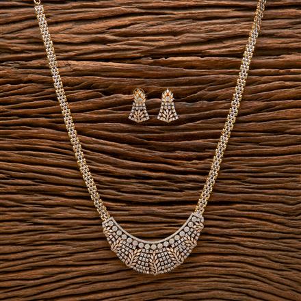 Cz Classic Pendant Set With 2 Tone Plating