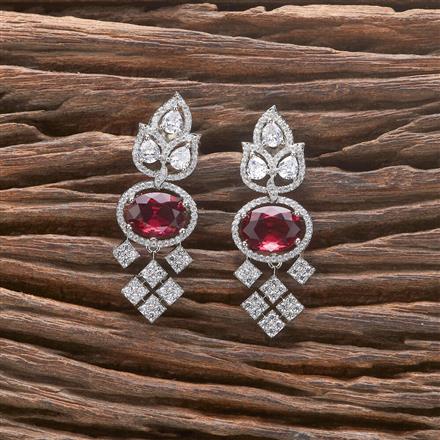 Cz Classic Earring With Rhodium Plating