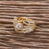 Cz Adjustable Ring With Black 2 Tone Rhodium Plating