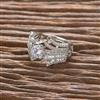 Cz Adjustable Ring With Black 2 Tone Rhodium Plating
