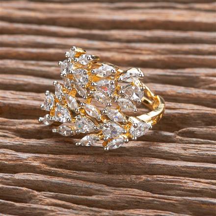 Cz Classic Ring With Black 2 Tone Rhodium Plating