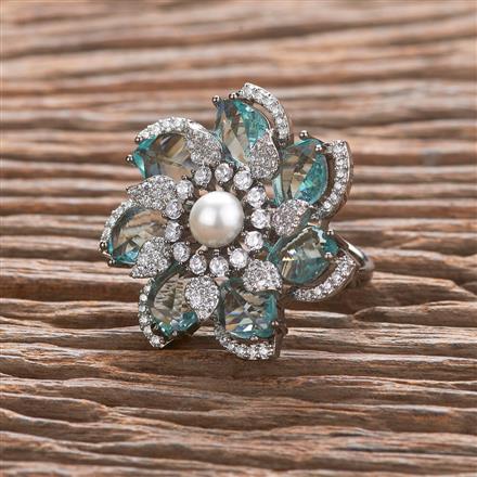 Cz Adjustable Ring With Black Plating