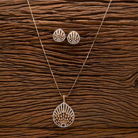 Cz Classic Pendant Set With 2 Tone Plating