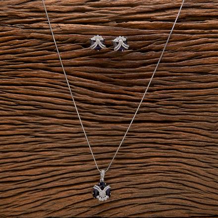 Cubic Zirconia Classic Pendant Set With Rhodium Plating