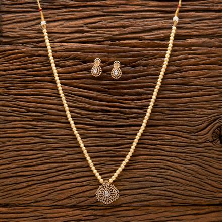 Cz Mala Pendant Set With Gold Plating