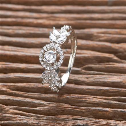 Cz Delicate Ring With Rhodium 2 Tone Plating